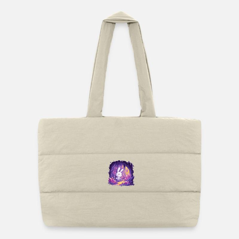 Lapin de la Grotte de Cristal en lumière violette Sac shopping matelassé