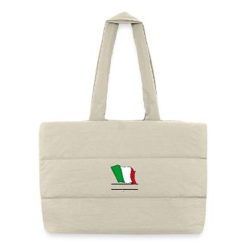 Drapeau italien – Espace de nom - Sac shopping matelassé - blanc naturel - Devant