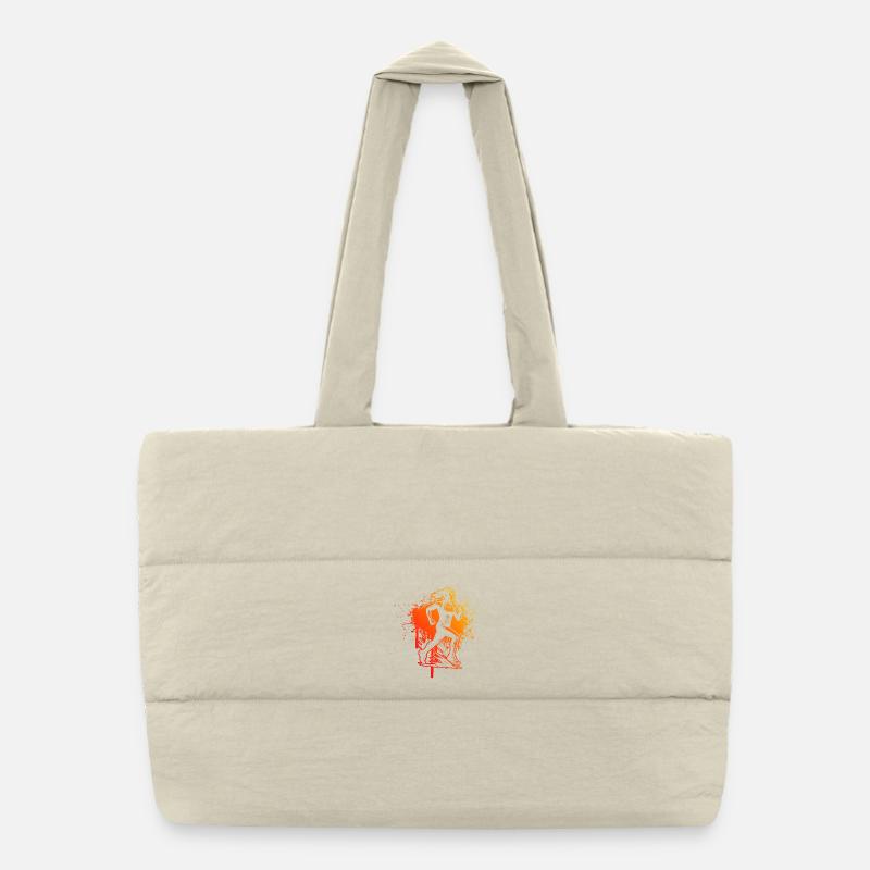 Clear running motif for every day Puffer Shopping Bag
