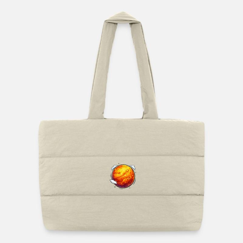 Planète néon martienne lumineuse Sac shopping matelassé