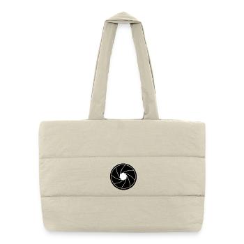Spirale d’ouverture noir et blanc - Sac shopping matelassé - blanc naturel - Devant