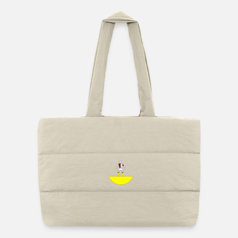 Subbuteo Abstract Figure on Yellow Base - Puffer Shopping Bag - natural