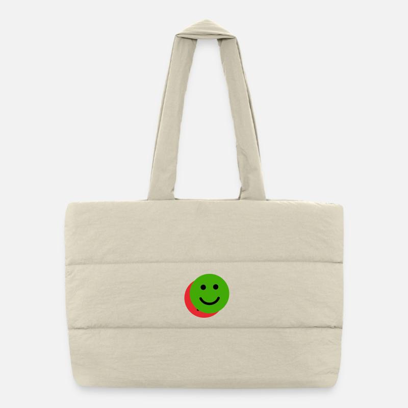 Face superposée vert-rouge Sac shopping matelassé