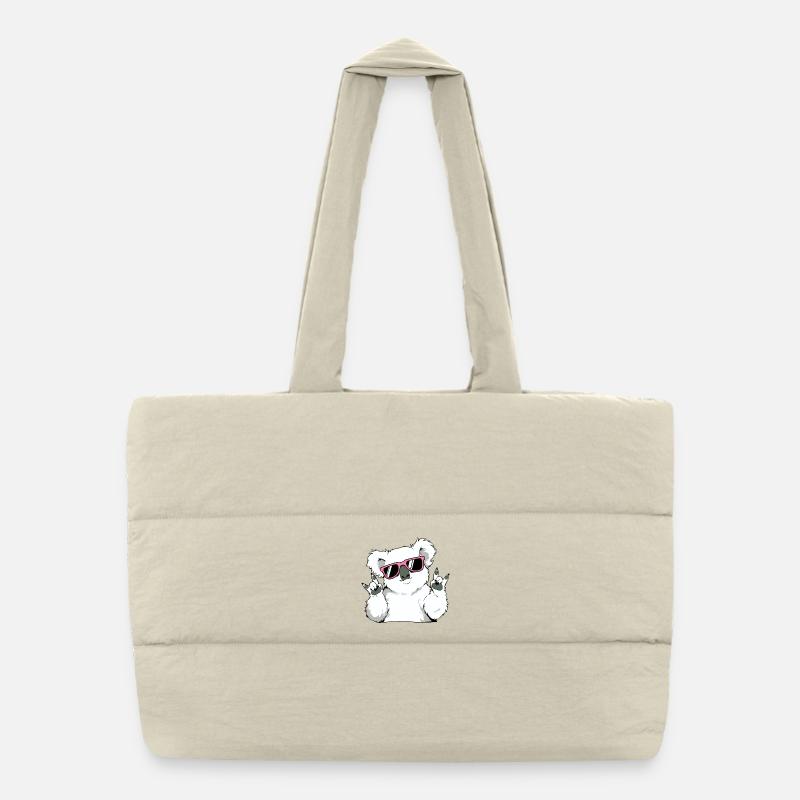 Cool koala with sunglasses - Puffer Shopping Bag - natural