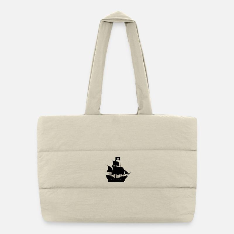 Pirate ship Puffer Shopping Bag
