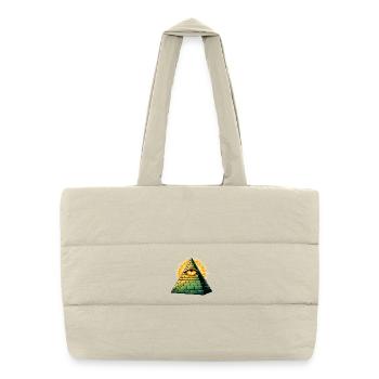 illuminati-pyramide - Puffer-Einkaufstasche - Naturweiß - Vorne