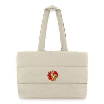 Rabbit Chinese Zodiac Horoscope - Puffer Shopping Bag - natural - Front