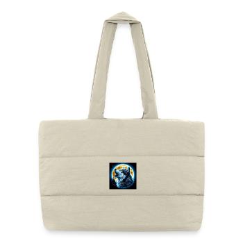 Wolf howls at the Full Moon - Puffer Shopping Bag - natural - Front