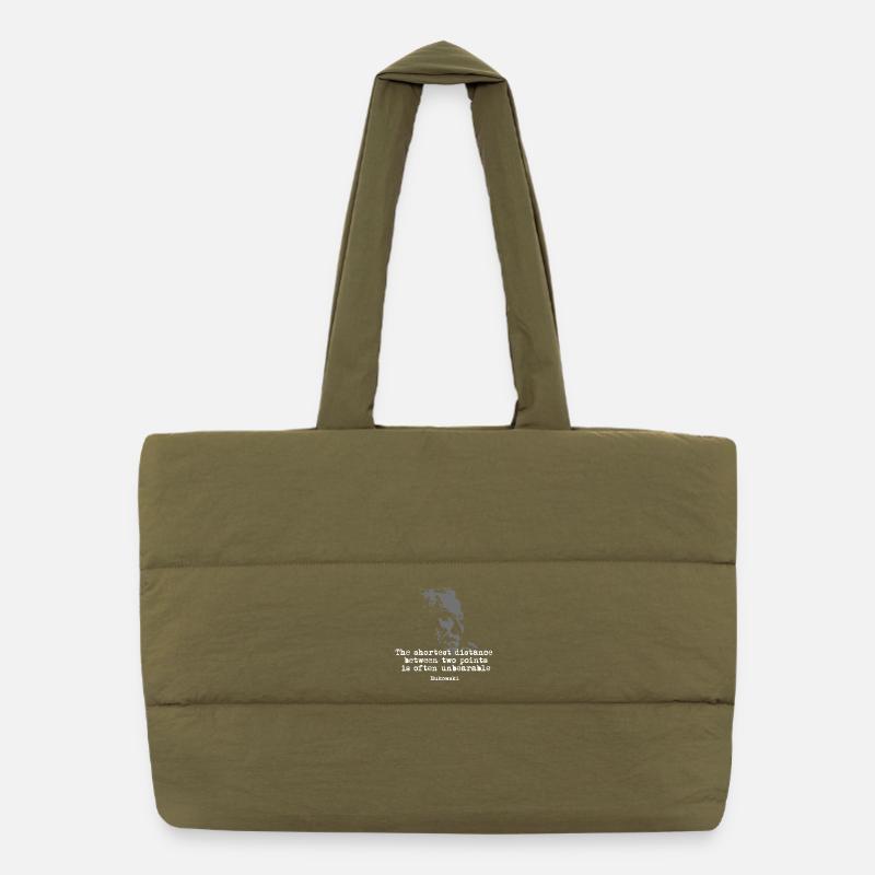 Bukowski Quote Grunge Typography Puffer Shopping Bag