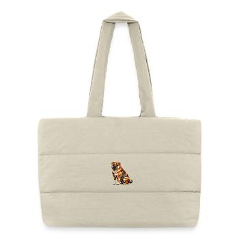 Shar pei Geometrisch - Puffer-Einkaufstasche - Naturweiß - Vorne
