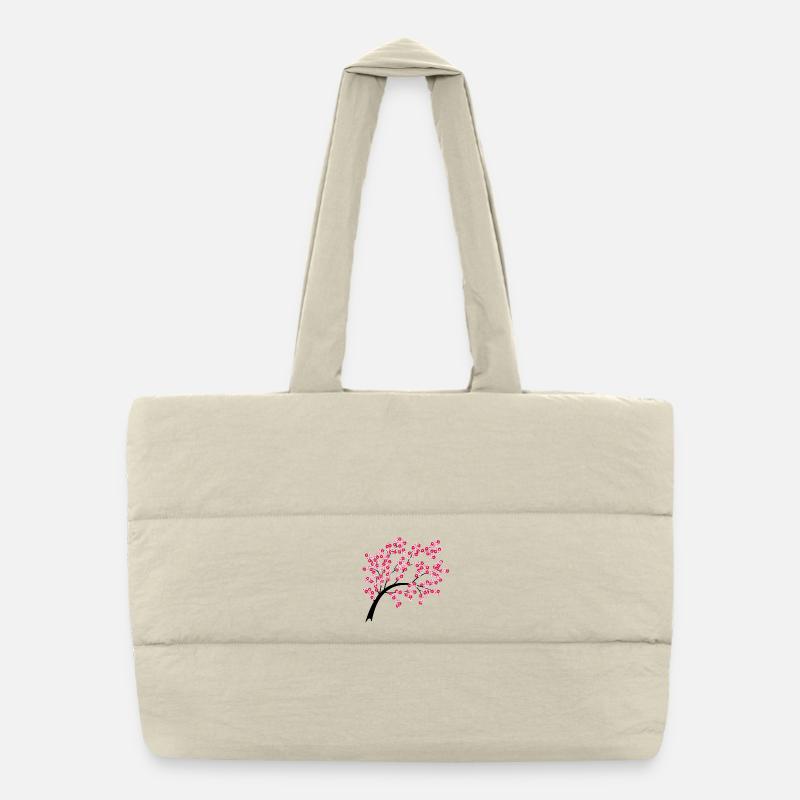 Cherry blossom arch at night Puffer Shopping Bag