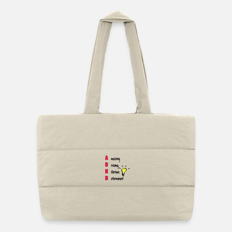 ADHD - Puffer Shopping Bag - natural