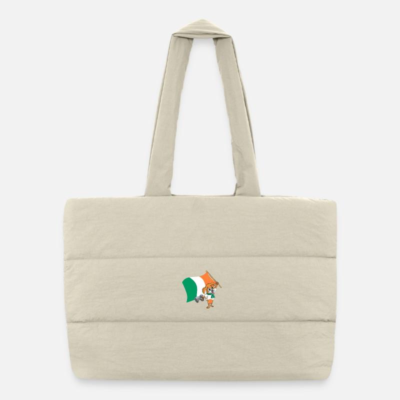 Irland Fan Hund Puffer-Einkaufstasche