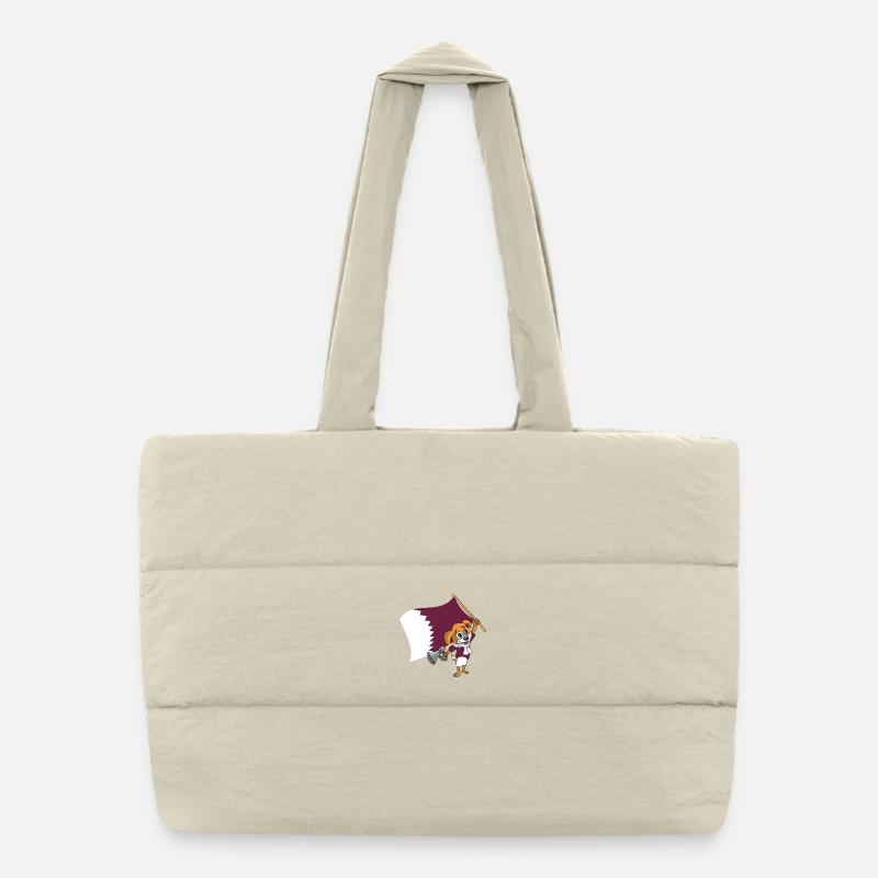 Qatar Fan Dog Puffer Shopping Bag