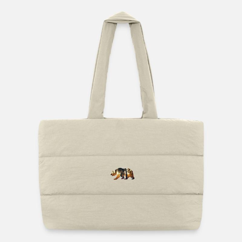 Bär - Puffer-Einkaufstasche - Naturweiß