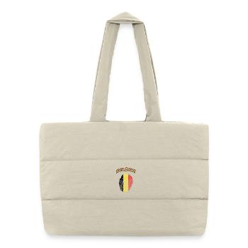 Belgien Fingerabdruck / Geschenk Flagge - Puffer-Einkaufstasche - Naturweiß - Vorne