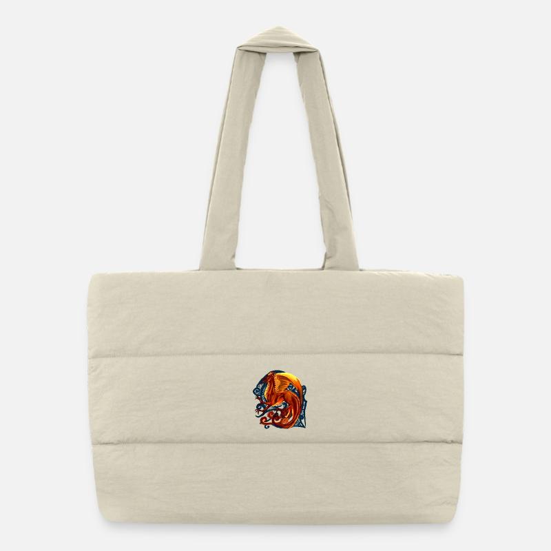 roter Drache Puffer-Einkaufstasche