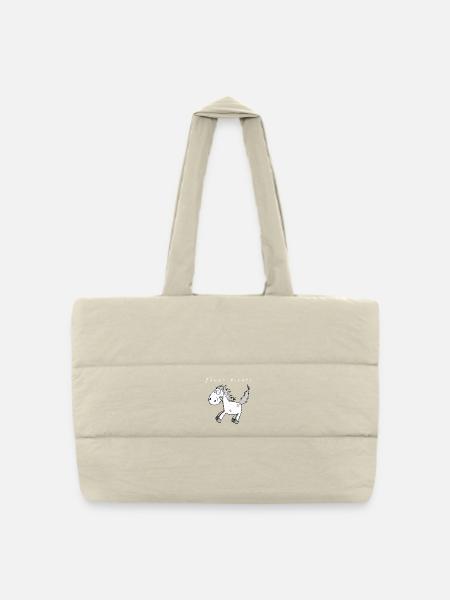 Fährt Nicht I Lustiges Pferde Comic Geschenk - Gesteppte Shopping Bag - Naturweiß