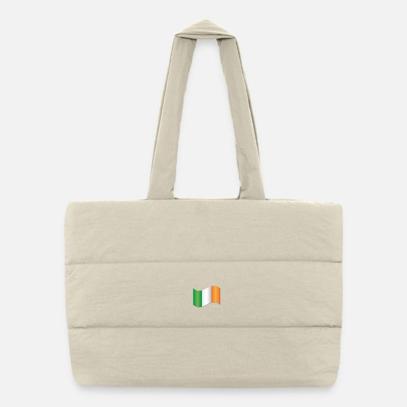 Irish Flag - Puffer Shopping Bag - natural