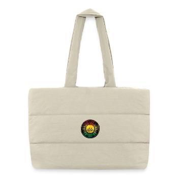 Rastafari Heart and Sun Design - Puffer Shopping Bag - natural - Front
