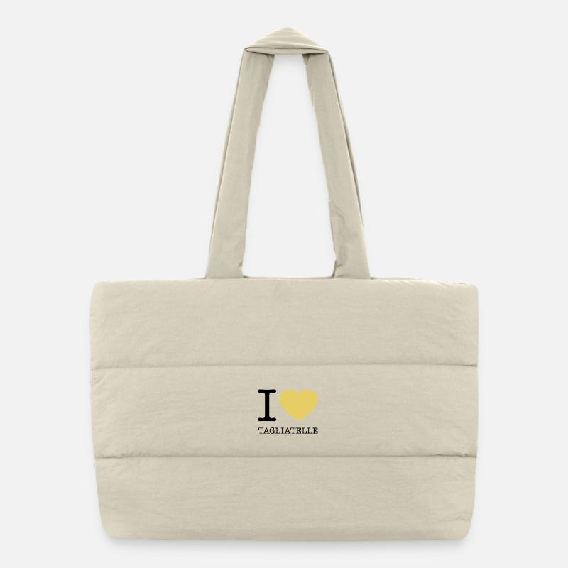 J’ADORE TAGLIATELLE Nouilles de pâtes Sac shopping matelassé
