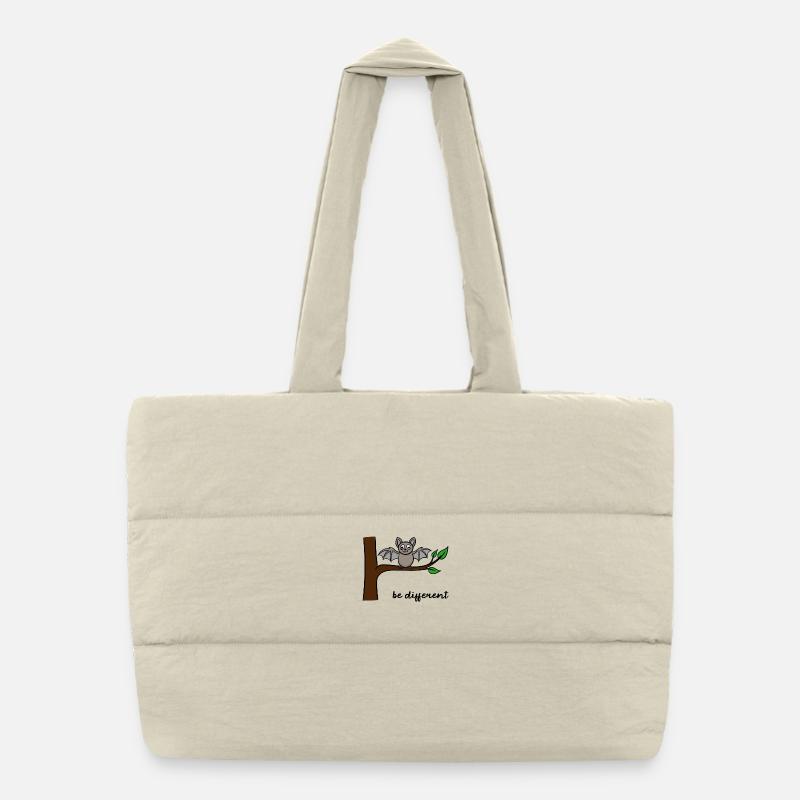 Drôle Chauve-souris Anders Être Courageux Humour Sac shopping matelassé