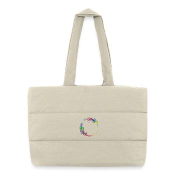 cadre papillon coloré pour vos propres textes - Sac shopping matelassé - blanc naturel - Devant