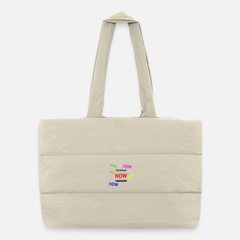 Dynamic Reminder Text Illustration - Puffer Shopping Bag - natural