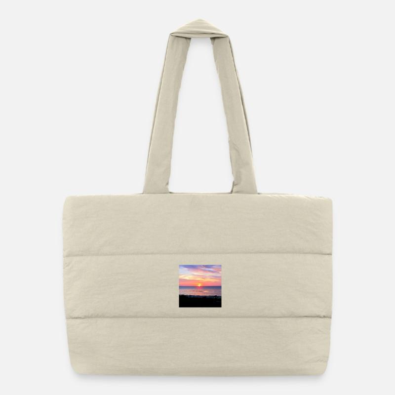 COUCHER DE SOLEIL I Vacances I Mer I Été Sac shopping matelassé