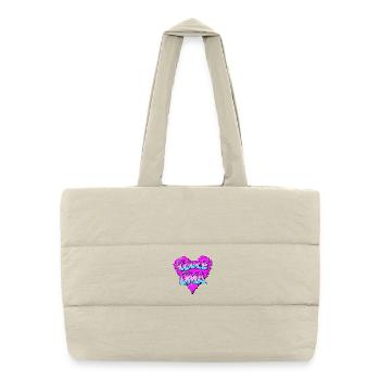 Coole Oma - Graffiti- mit Herz - Pink - Gesteppte Shopping Bag - Naturweiß - Vorne