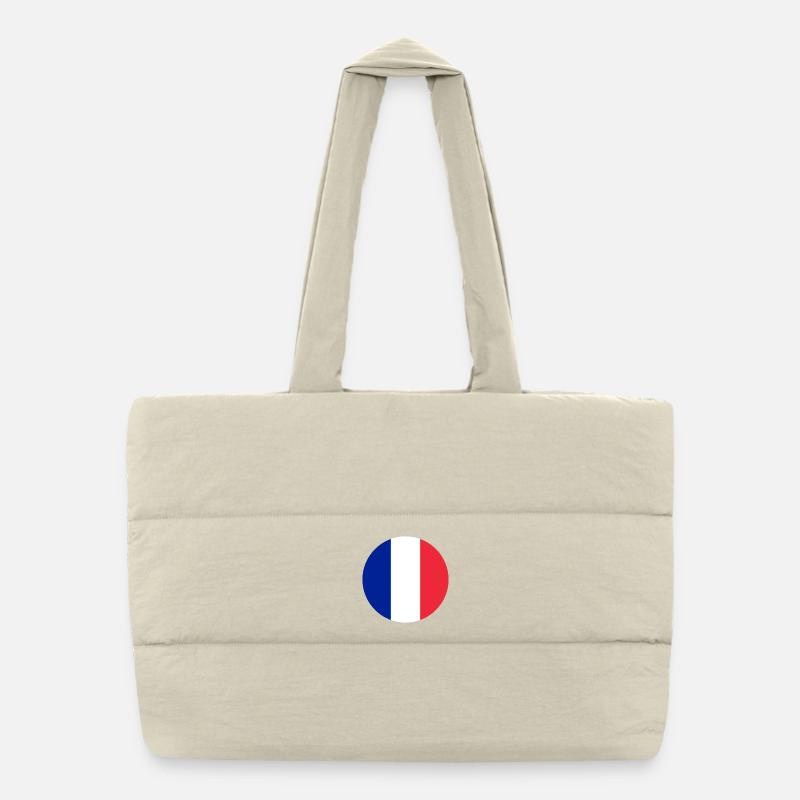 runde Aufkleber Flagge von Frankreich Aufkleber Frankreich - Puffer-Einkaufstasche - Naturweiß