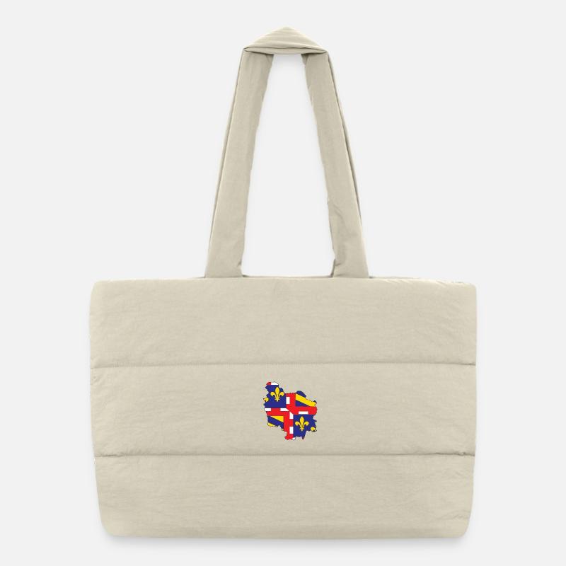 carte de la bourgogne Sac shopping matelassé