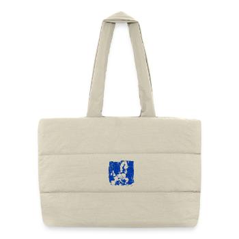 Blue Europe Map Silhouette - Puffer Shopping Bag - natural - Front