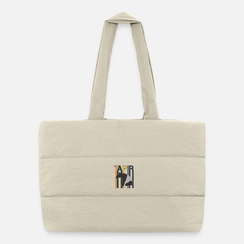 Tapir Retro Font Gift Puffer Shopping Bag
