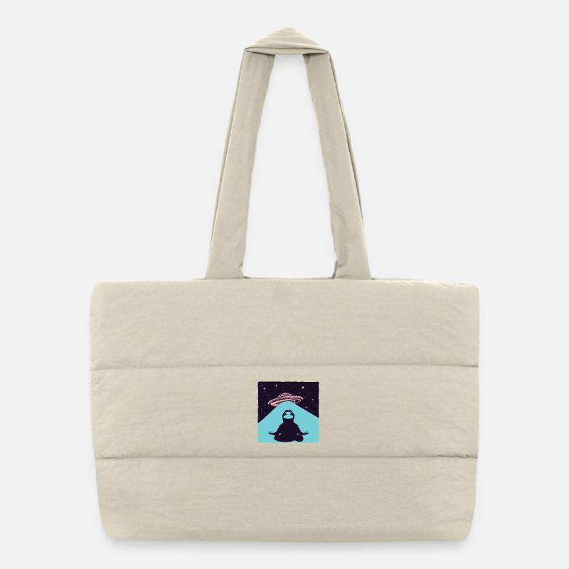 Space Yoga Master with Planetary Disc Puffer Shopping Bag