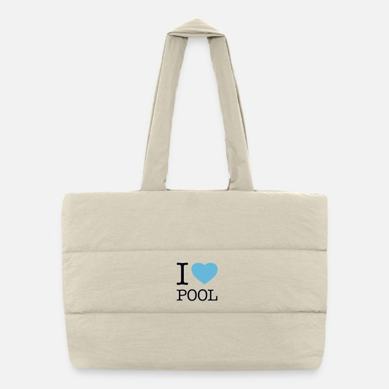 I LOVE POOL Puffer Shopping Bag