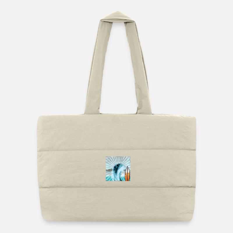 Surfeur Vague Illustration Sac shopping matelassé