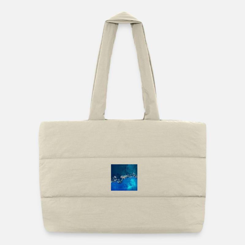 Elegant floral design - Puffer Shopping Bag - natural