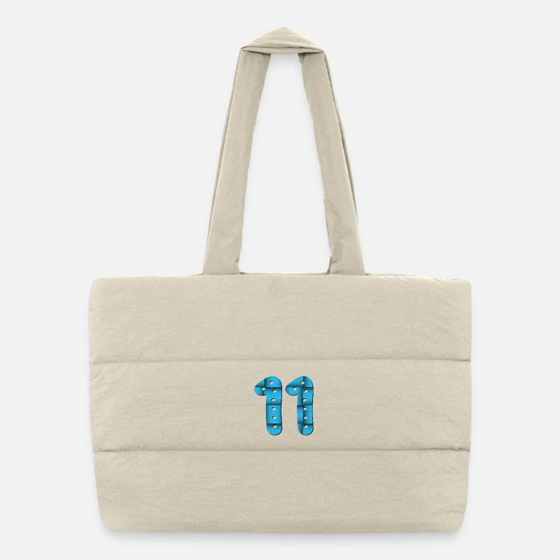 Number 11 - NUMBER ELEVEN - 11th birthday Puffer Shopping Bag