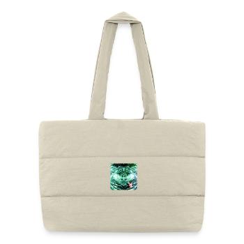 Forest Reflection Teal Butterfly - Puffer Shopping Bag - natural - Front