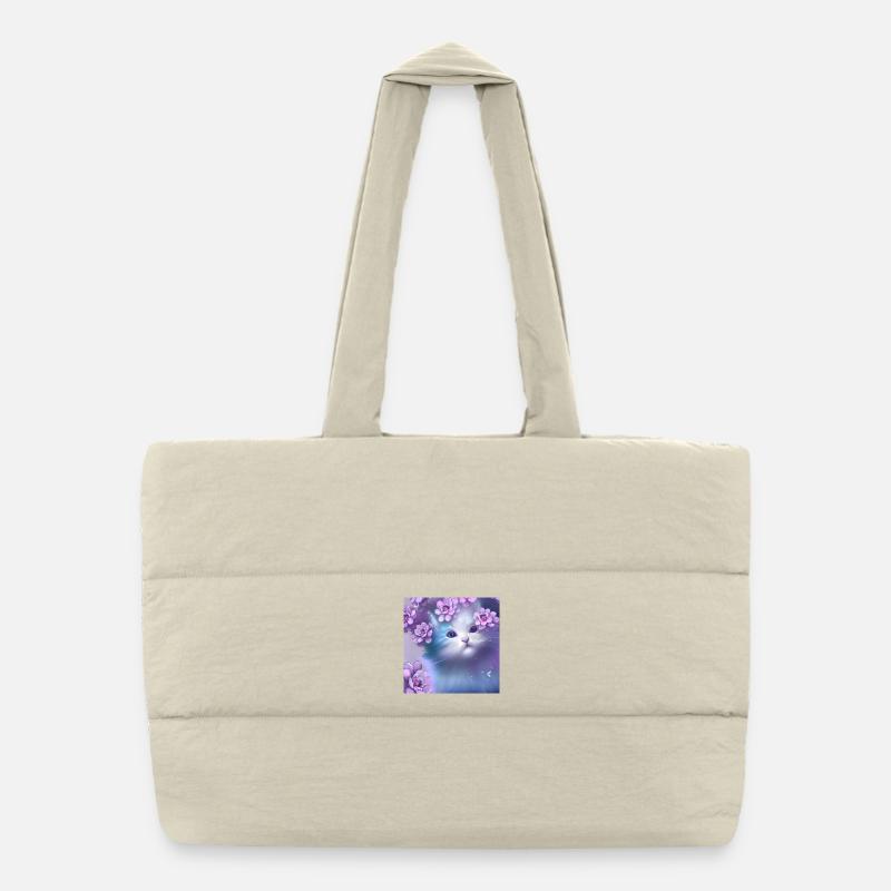 Cute kitten - Puffer Shopping Bag - natural