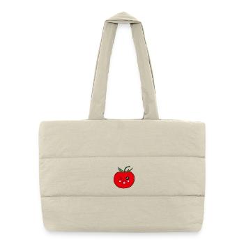 funny tomato with happy face - Puffer Shopping Bag - natural - Front