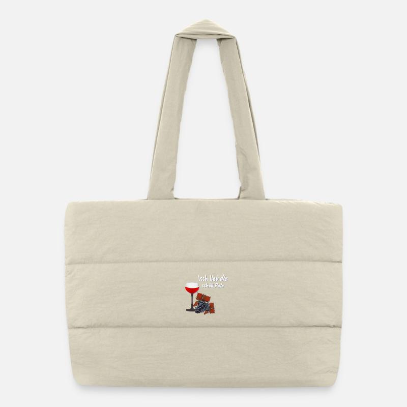 Weinglas, Isch lieb die schä palz Puffer-Einkaufstasche