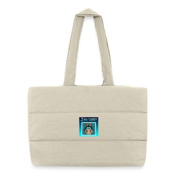 J'ai froid - Hiver - CHEVAL - ANIMAUX - Sac shopping matelassé - blanc naturel - Devant