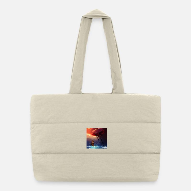 Méduse géniale avec petite sirène Sac shopping matelassé