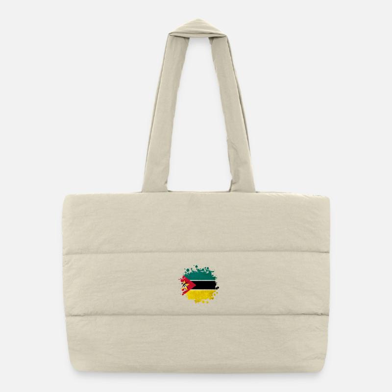 Mozambique blob flag design Puffer Shopping Bag
