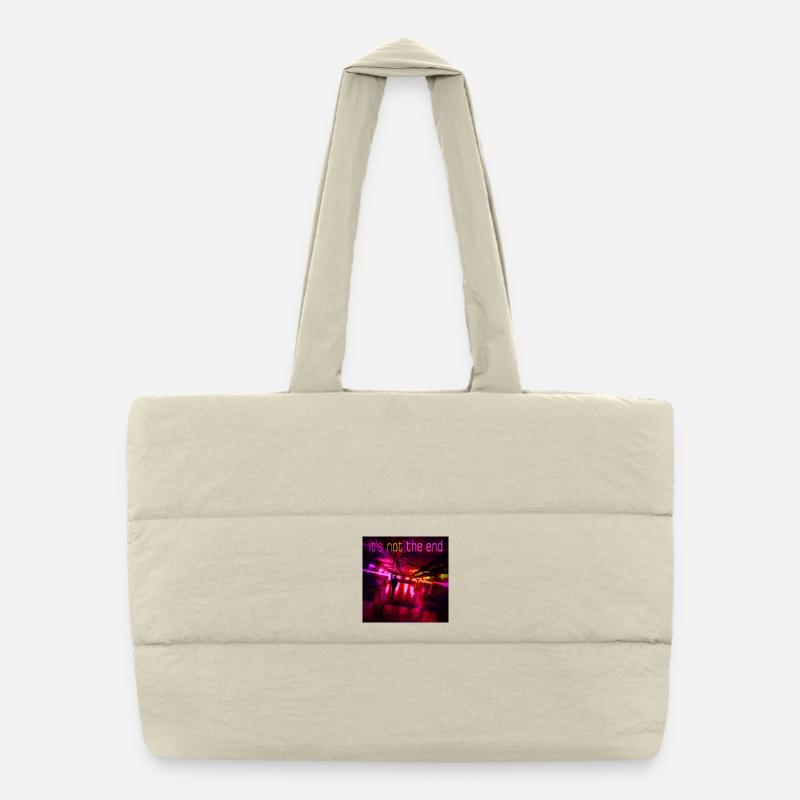 Neon Trail of the Night Puffer Shopping Bag