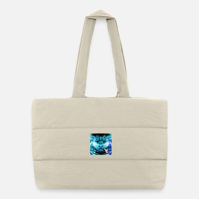 Papillon psychédélique bleu Sac shopping matelassé