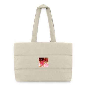 Marble rose gold texture - Puffer Shopping Bag - natural - Front
