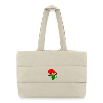Portrait afro africain Pop Art - Sac shopping matelassé - blanc naturel - Devant
